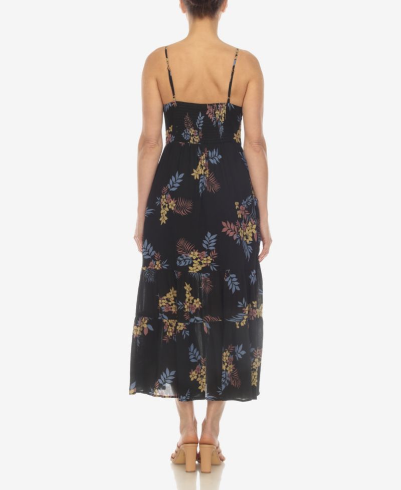 Women's V-neck Floral Print Maxi Dress