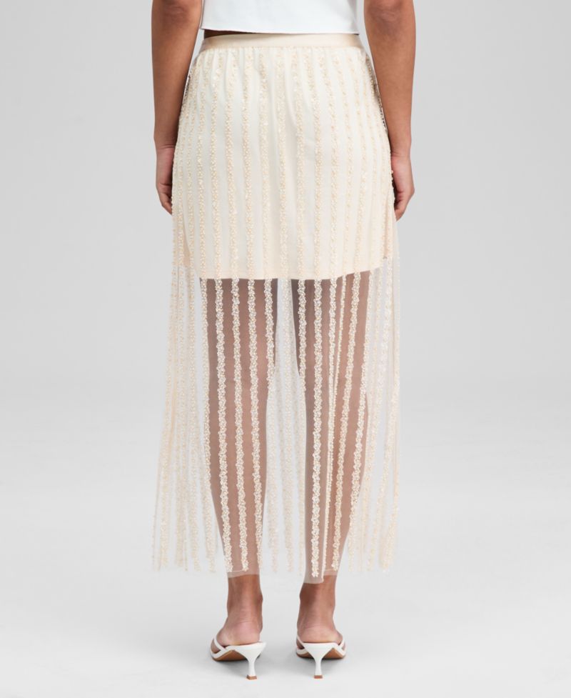 Women's Sequin-Stripe Maxi Skirt