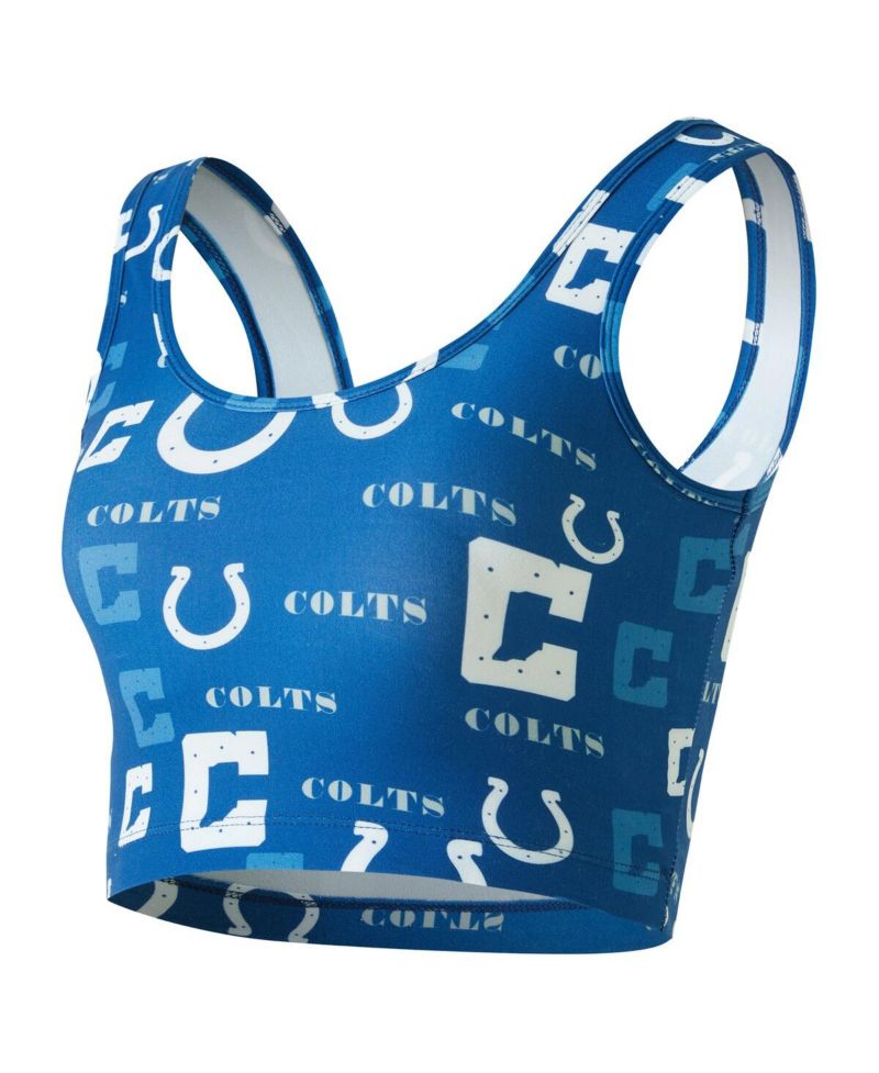Women's Royal Indianapolis Colts Mosaic Allover Print Bralette