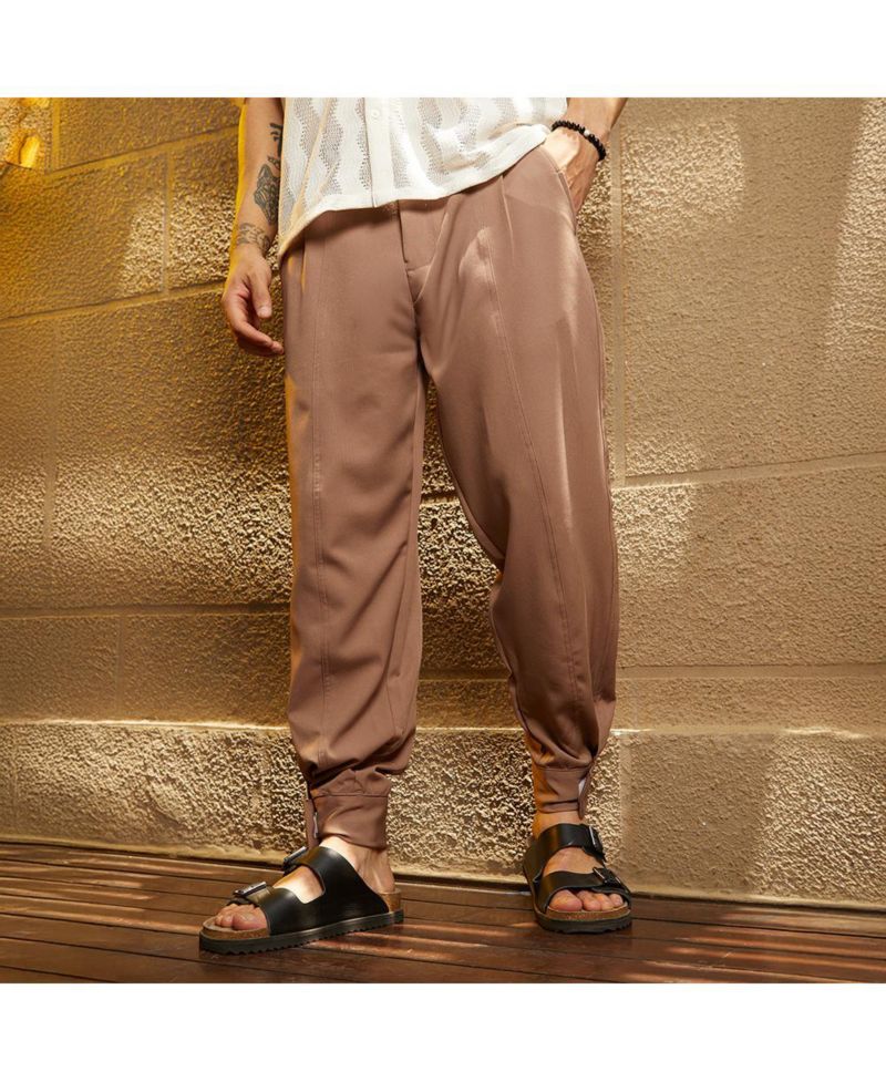 Men's Tan Brown Panelled Gurkha Trousers