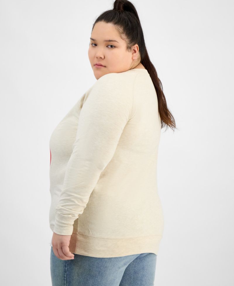 Trendy Plus Size Cotton AAPI Hearts Graphic Top