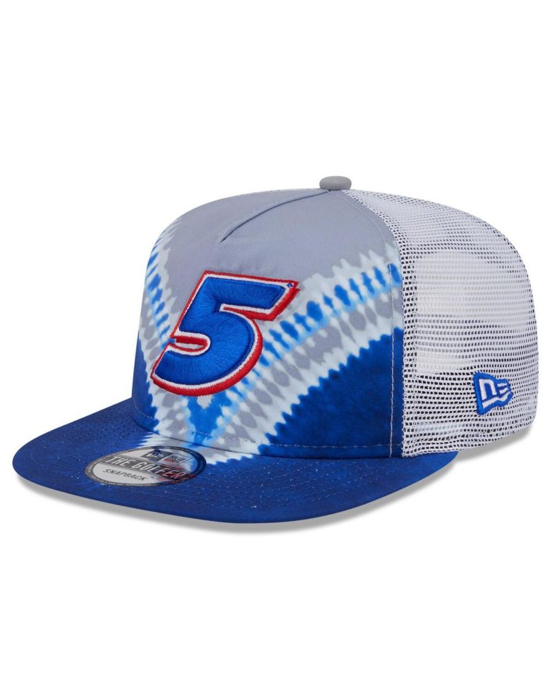 Men's Blue Kyle Larson Golfer Tie-Dye Snapback Hat