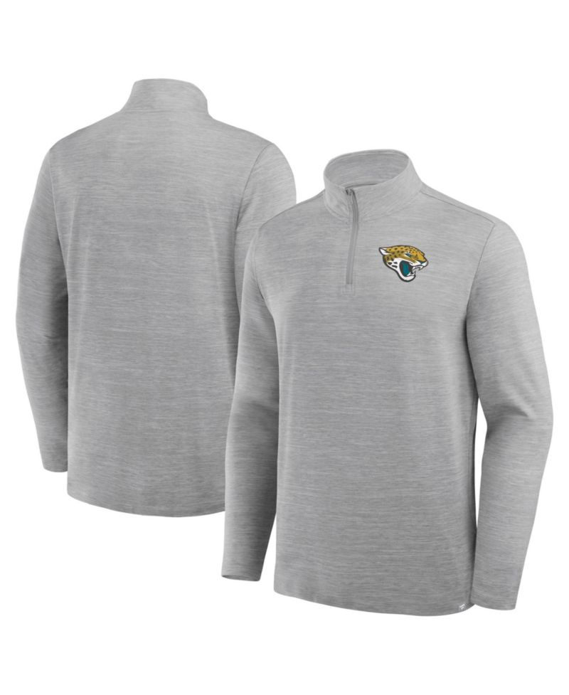 Men's Heather Gray Jacksonville Jaguars Clutch Quarter-Zip Pullover Sweatshirt