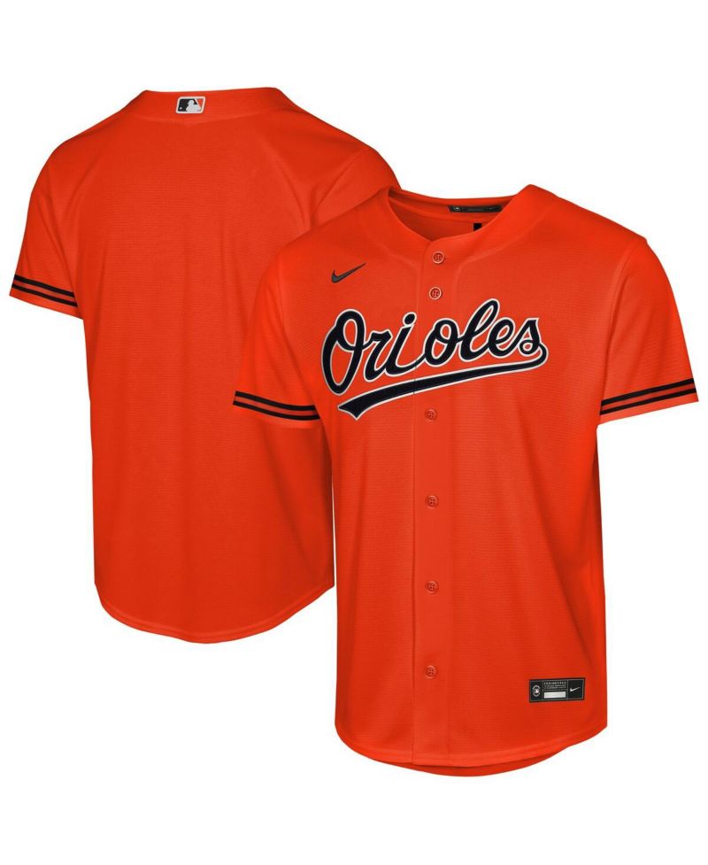 Big Boys and Girls Orange Baltimore Orioles Alternate 2 Replica Jersey