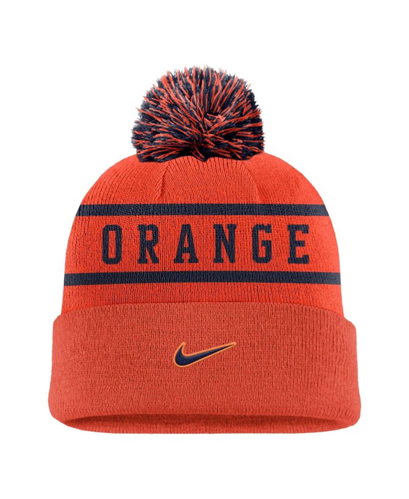 Men's Orange Syracuse Orange Peak Cuffed Knit Hat with Pom
