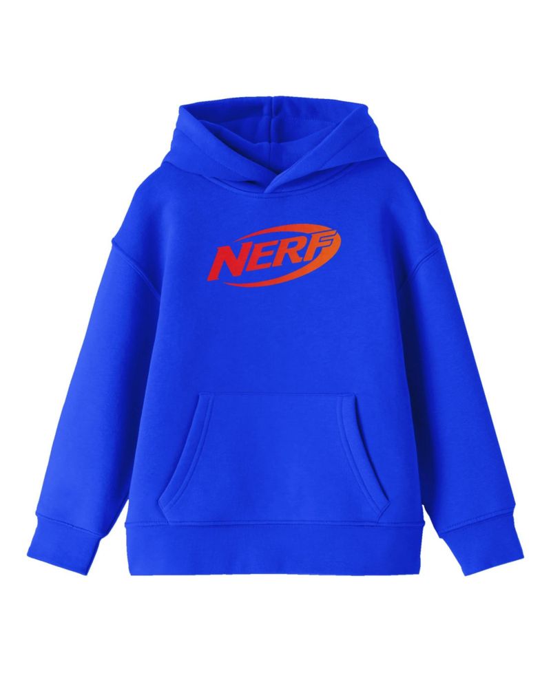 Logo Long Sleeve Royal Blue Boy's Hooded Sweatshirt-Medium