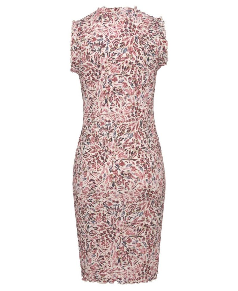 Women's Floral-Print High-Neck Crepe Dress