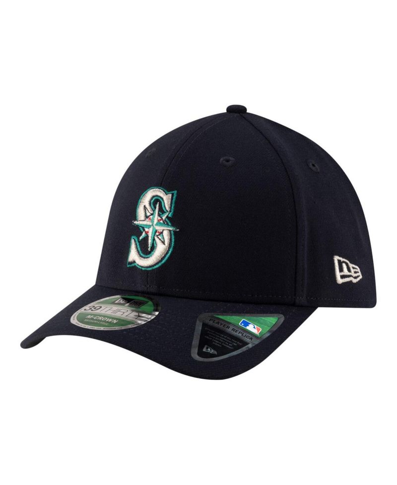 Men's Navy Seattle Mariners Player Replica 39THIRTY M-Crown Flex Hat