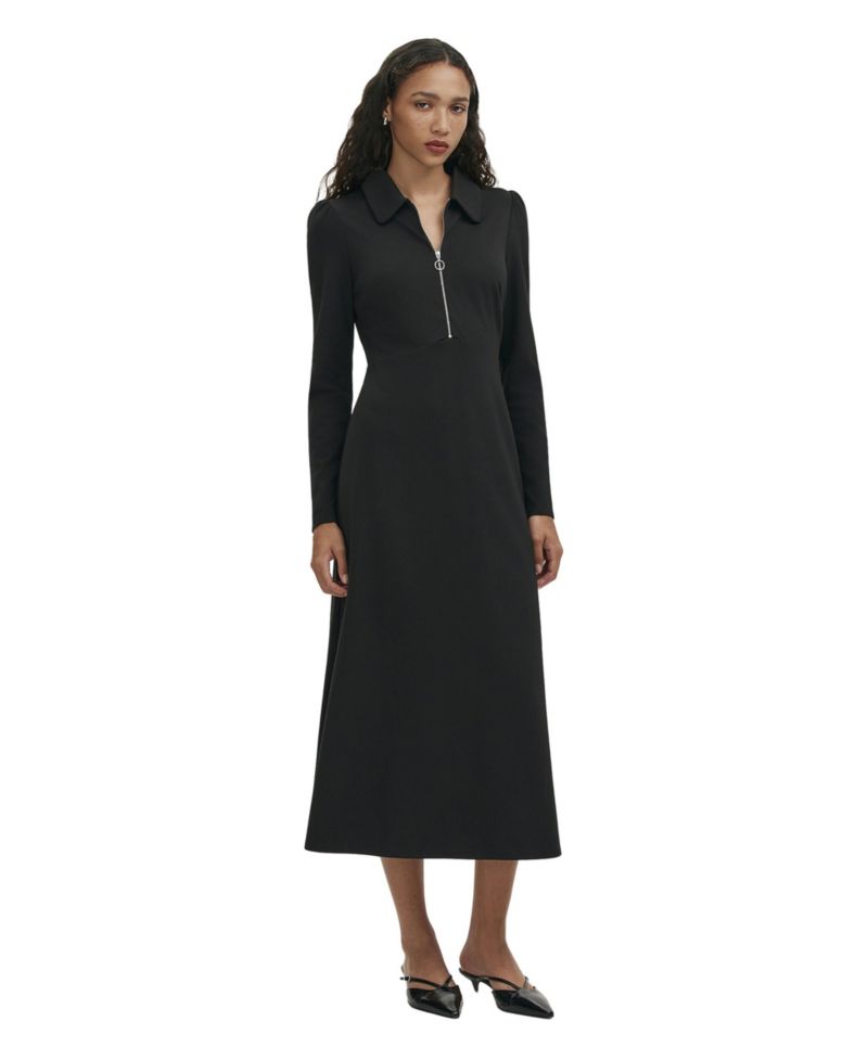 Women's Elvira Collared Long-Sleeve Ponte Midi Dress