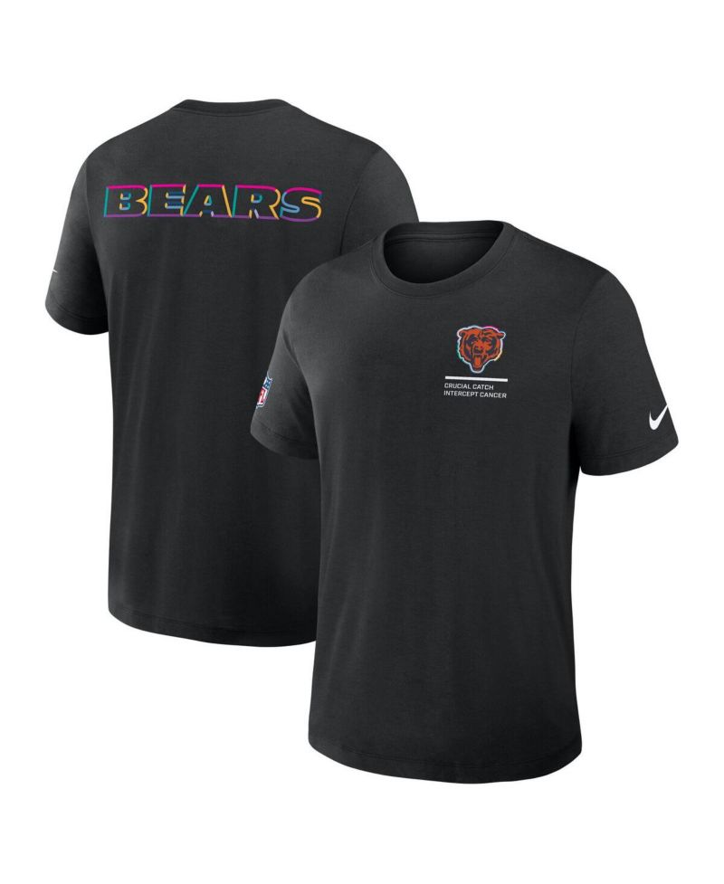 Men's Black Chicago Bears Tall 2025 NFL Crucial Catch Tri-Blend Dri-FIT T-Shirt
