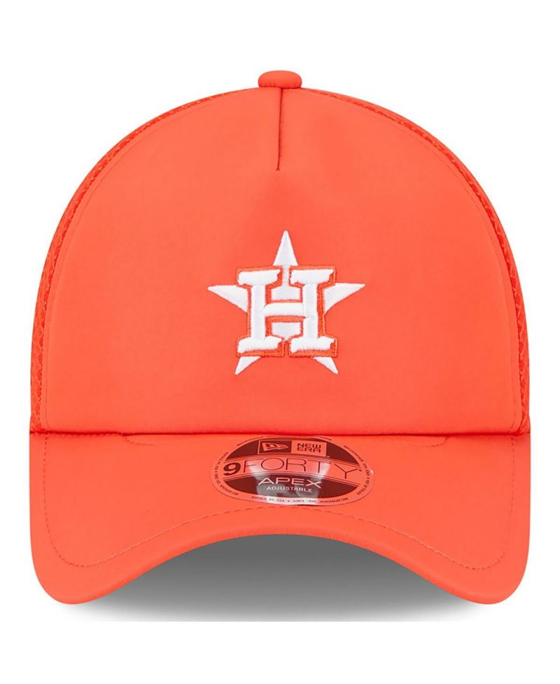 Men's Orange Houston Astros 2026 Batting Practice Apex 9FORTY Adjustable Trucker Hat