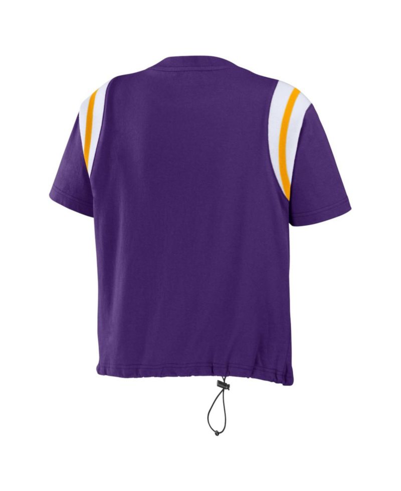 Women's Purple Minnesota Vikings Cinched Color Block T-Shirt