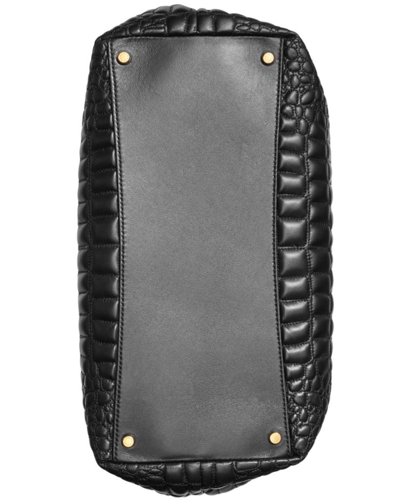 Glenwood Quilted Croc Large Shoulder with Tassel Detail
