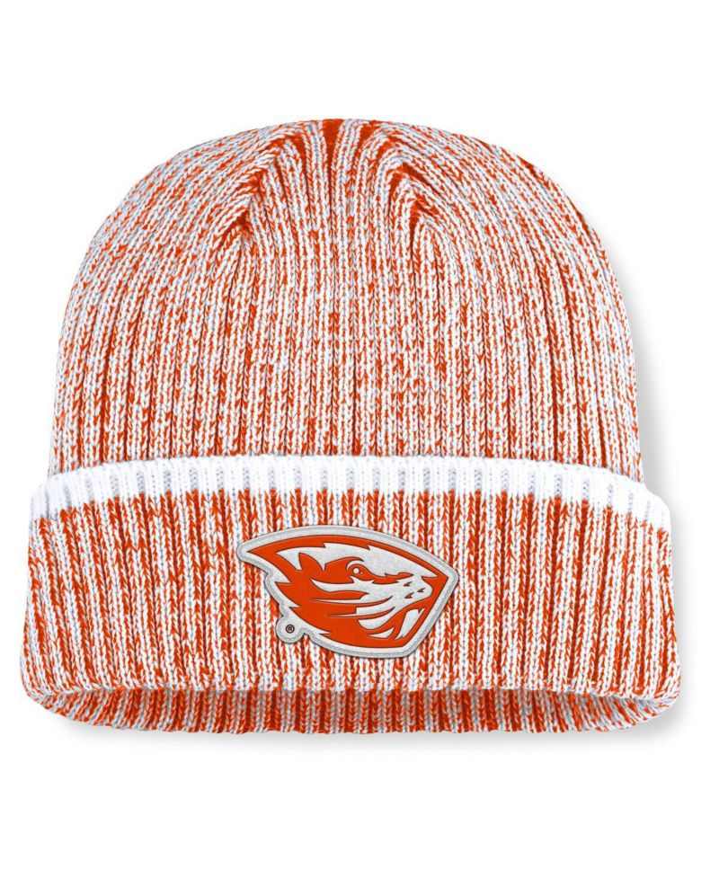 Men's Orange/White Oregon State Beavers Haze Cuffed Knit Hat