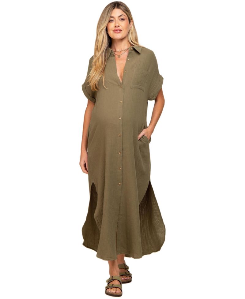 Women's Button Down Midi Dress