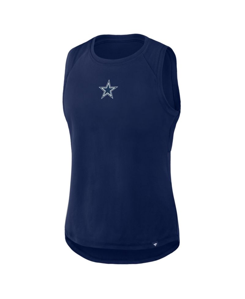 Women's Navy Dallas Cowboys Draped Mesh Back Performance&iquest; Tank Top
