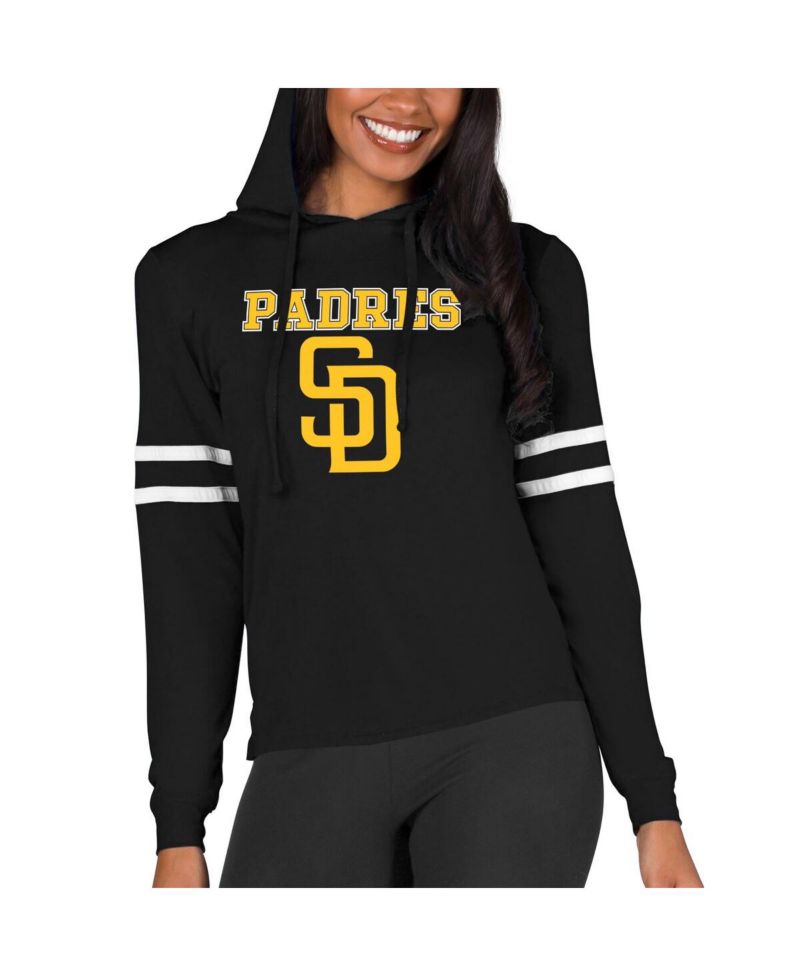 Women's Black San Diego Padres Marathon Lightweight Lounge Pullover Hoodie