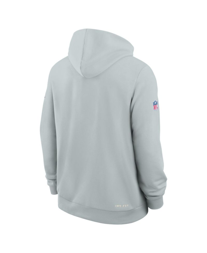 Men's Silver Las Vegas Raiders Sideline Standard Issue Top Prospect Dri-FIT Hoodie
