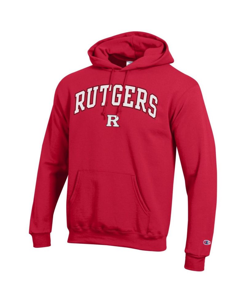 Men's Scarlet Rutgers Scarlet Knights Arched Logo Fleece Pullover Hoodie