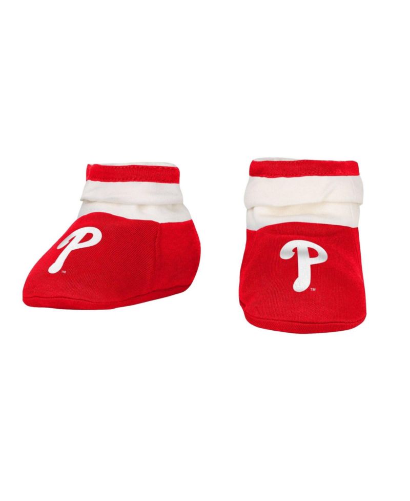 Baby Boys and Girls Red Philadelphia Phillies Up One Three-Piece Bodysuit, Bib Booties Set