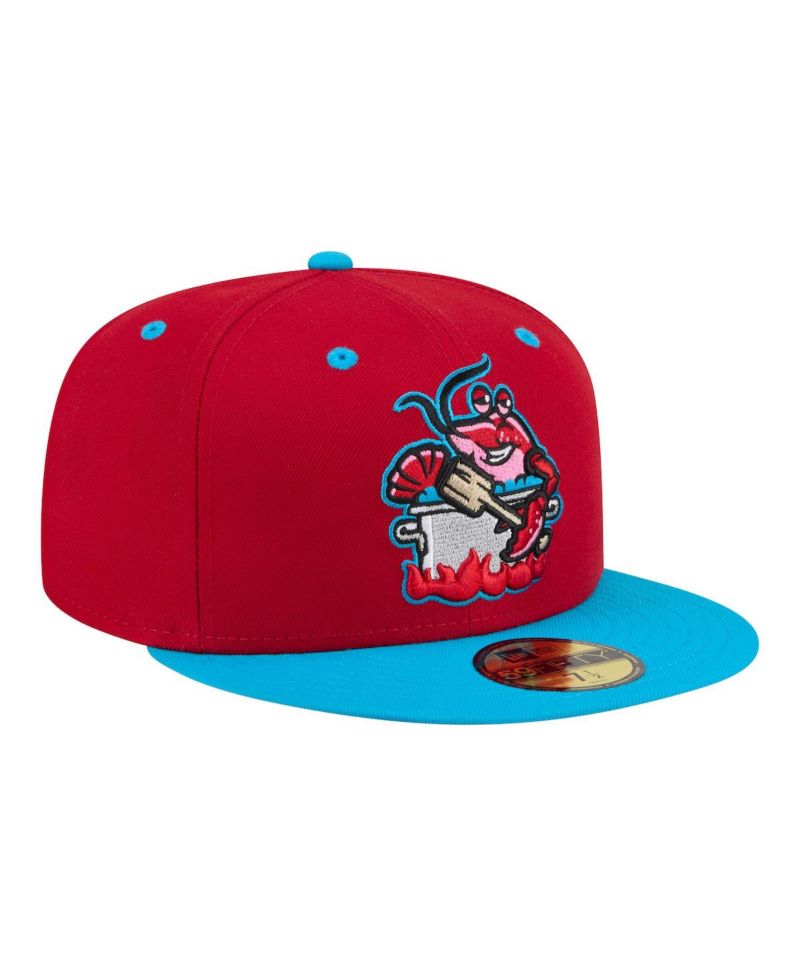Men's Red/Pastel Blue Biloxi Shuckers Minor League Theme Nights 59FIFTY Fitted Hat