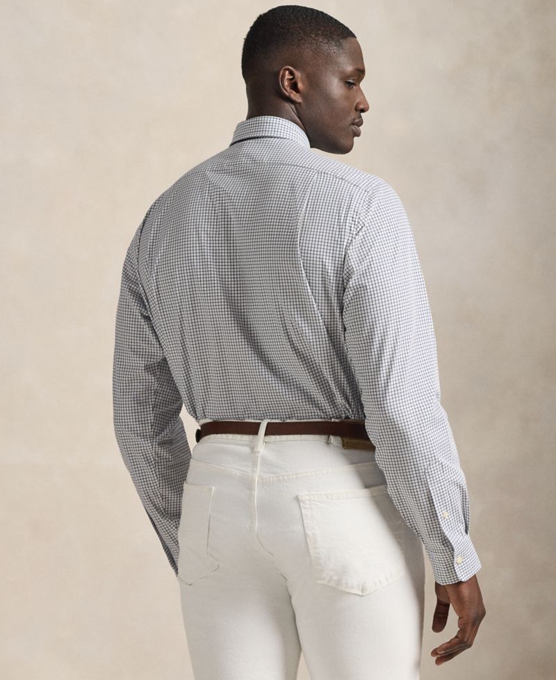 Men's Big & Tall Plaid Stretch Poplin Shirt
