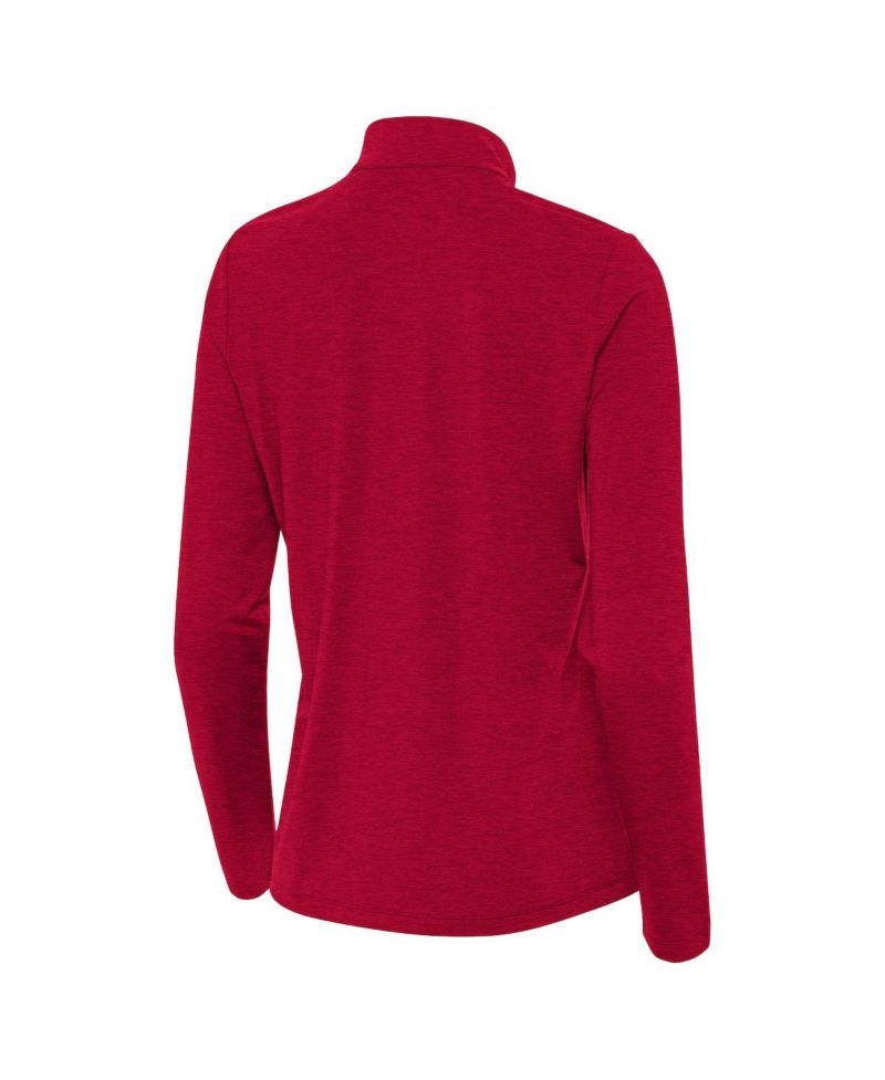 Women's Heather Crimson Indiana Hoosiers Bright Quarter-Zip Top