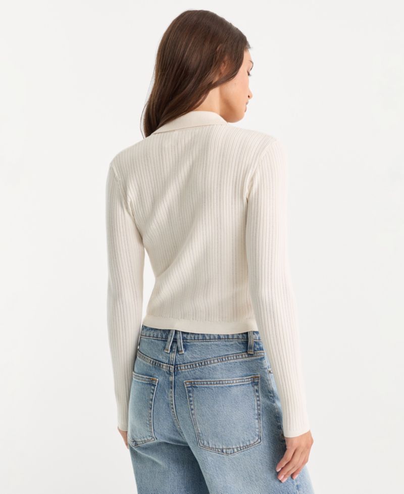 Women's Long-Sleeve Collared Cardigan