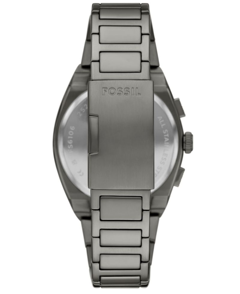 Men's Everett Chronograph Smoke Stainless Steel Watch, 44mm