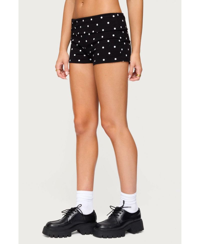 Women's Chelsie Polka Dot Foldover Shorts