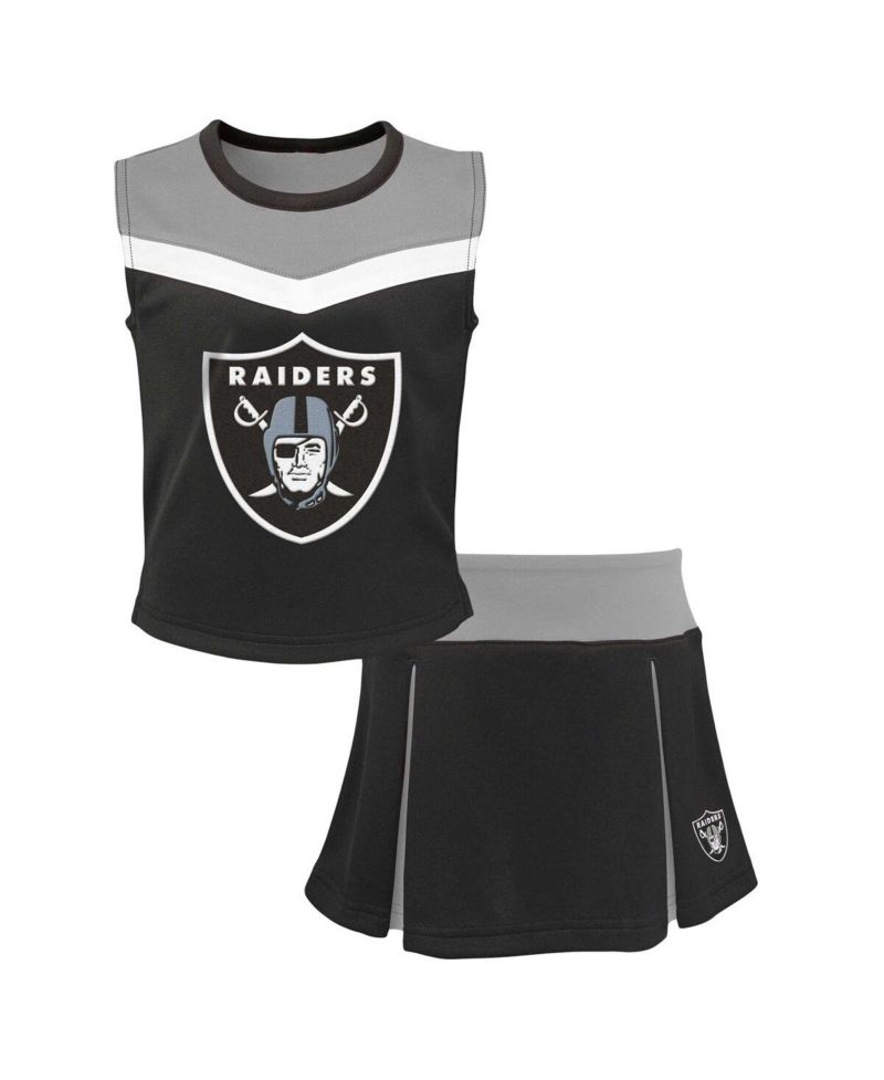 Big Girls Black Las Vegas Raiders Spirit Two-Piece Cheerleader Set