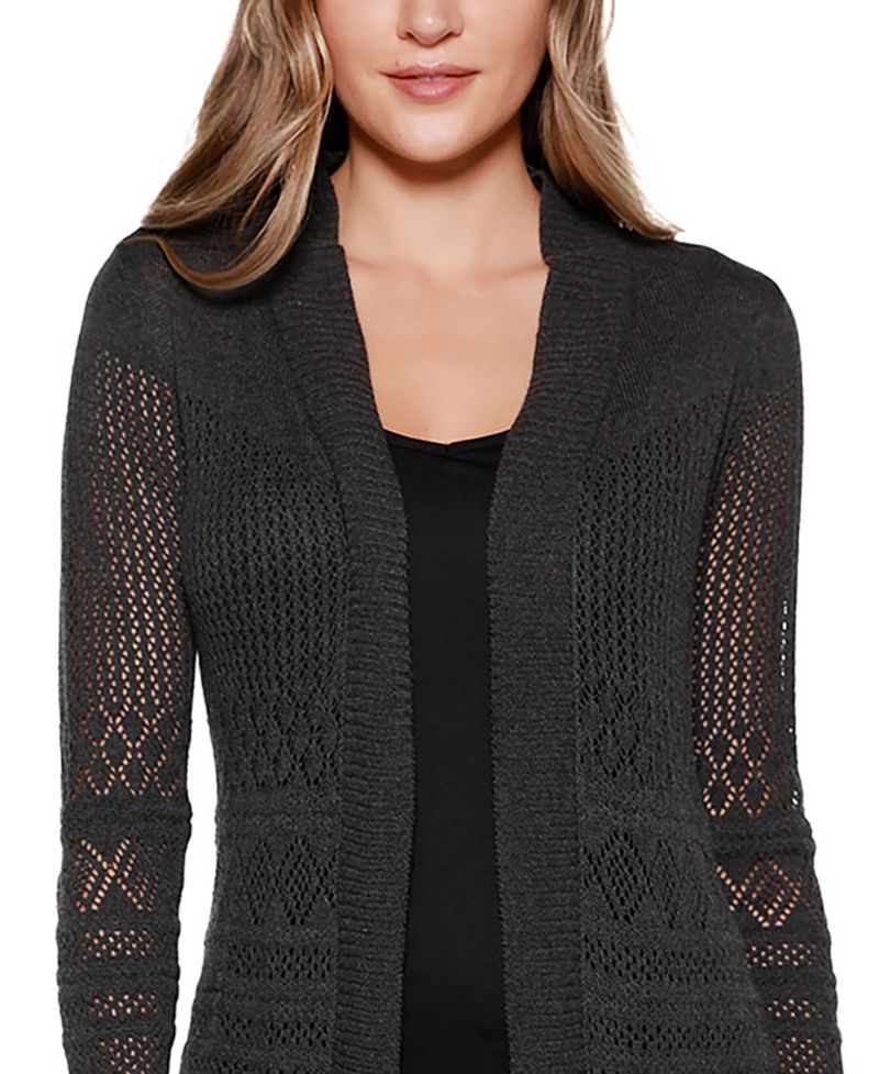Women's Pointelle-Stitch Duster Cardigan Sweater