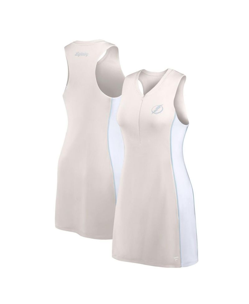 Women's Tan Tampa Bay Lightning Studio Boost Athletic Half-Zip Dress