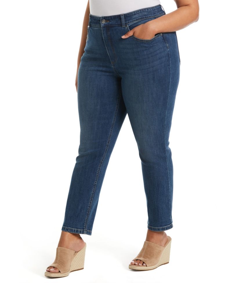 Plus Size Modern Fit Straight Leg Ankle Jeans