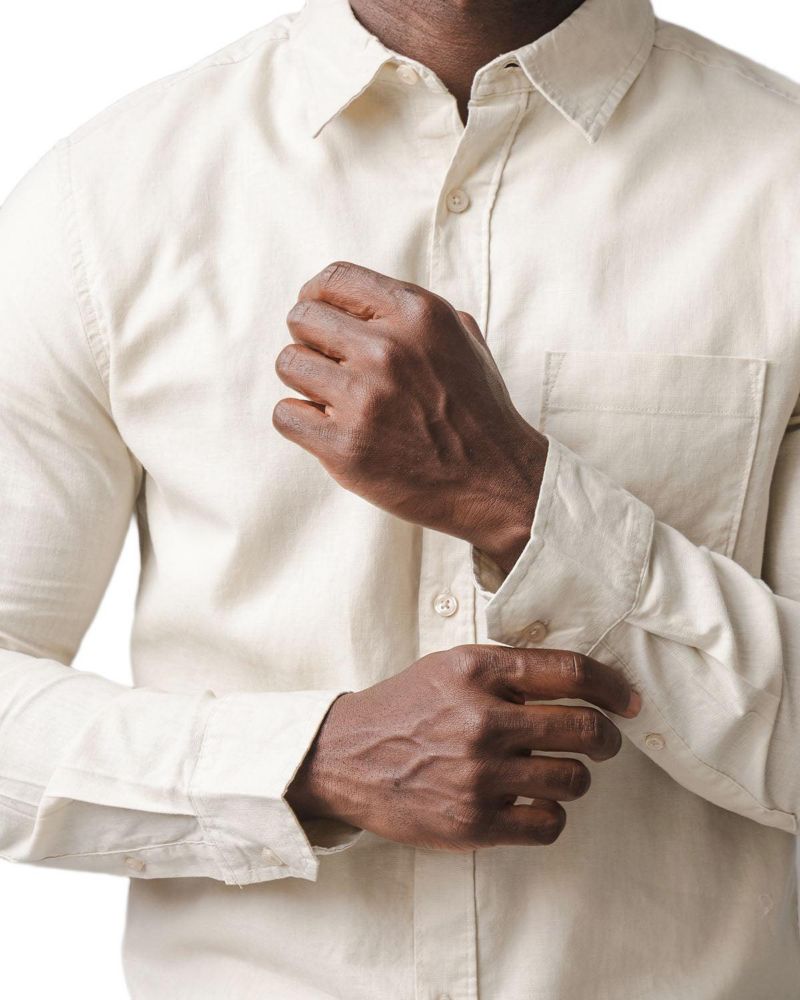 Men's Hope and Henry Long Sleeve Solid Linen Shirt