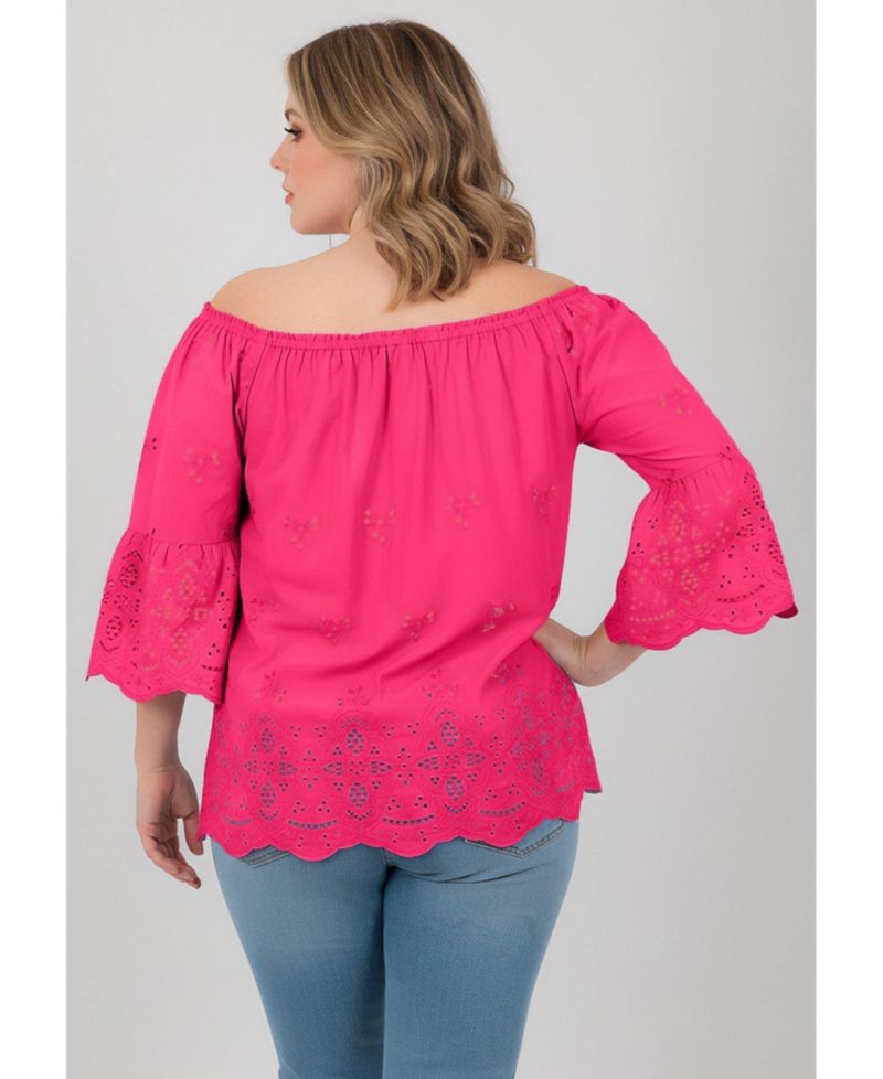 Plus Size Convertible Eyelet Women's Tunic