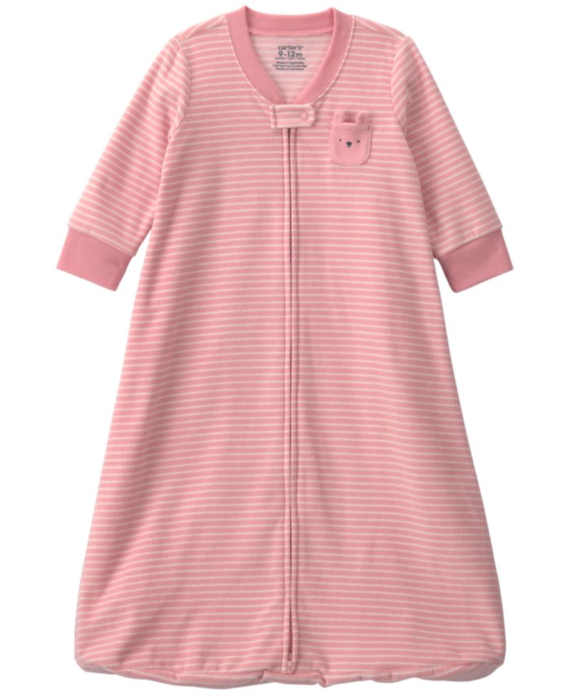 Baby Boys' and Baby Girls' Striped Fleece Loose-Fit Wearable Blanket