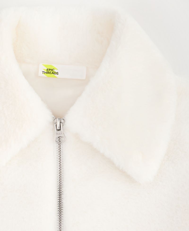 Toddler Girls' 12M-5T Solid Faux-Fur Jacket
