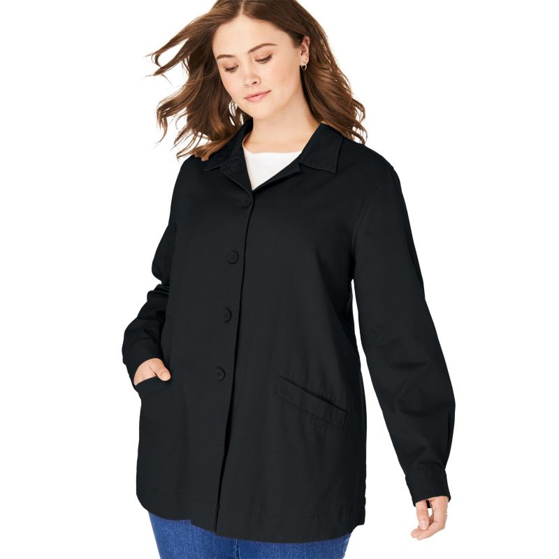 Plus Size Within Pleat-Back Denim Jacket