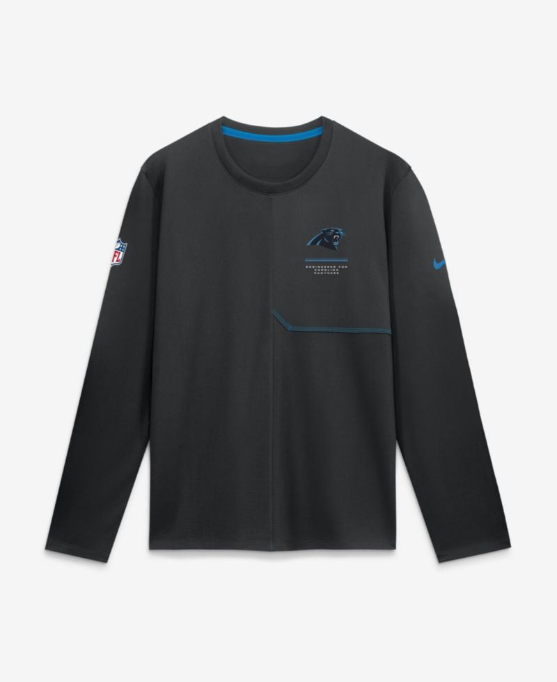 Men's Black Carolina Panthers Sideline Coaches UV Dri-FIT Long Sleeve Shirt