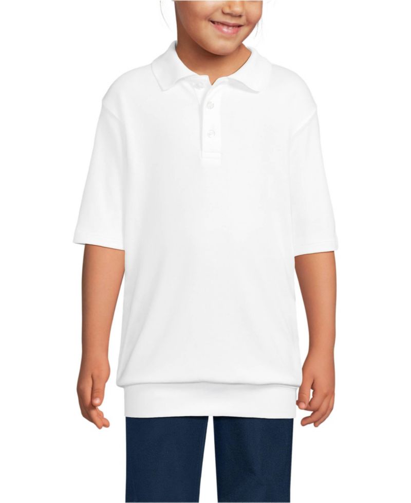 School Uniform Kids Short Sleeve Banded Bottom Polo Shirt