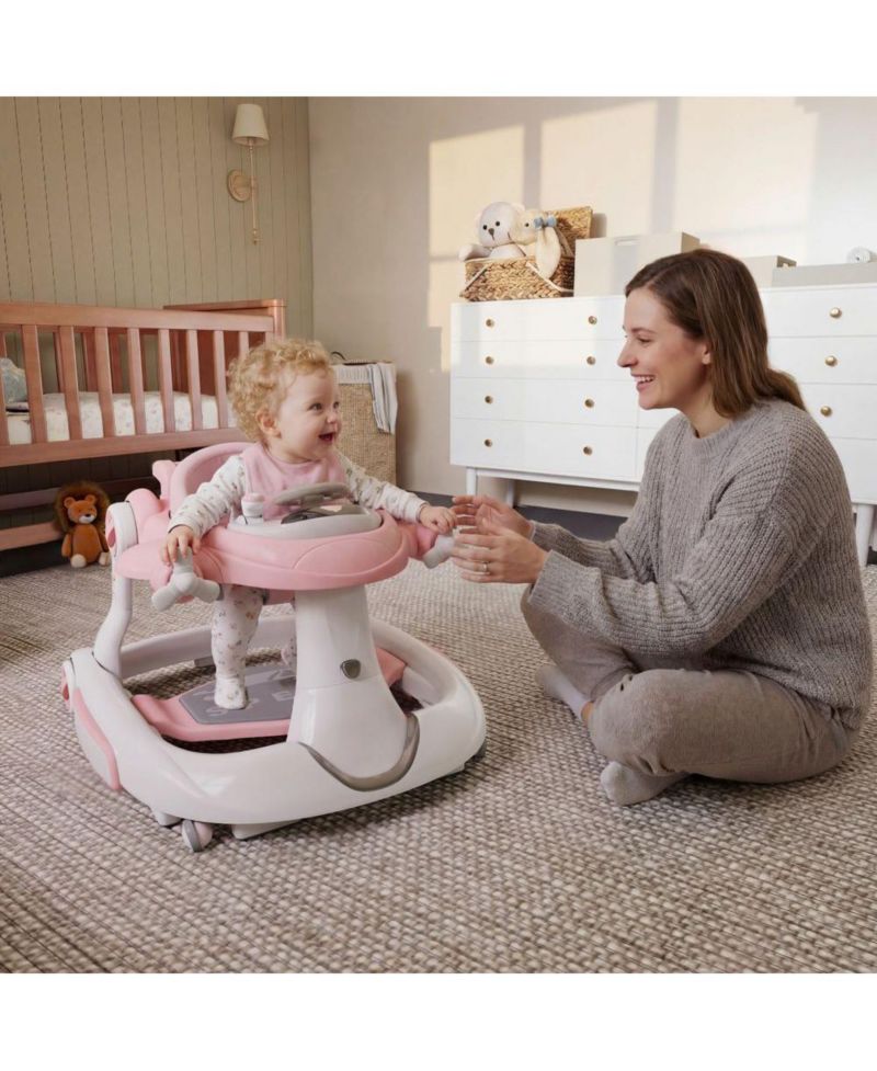 Convertible Baby Activity Walker with Adjustable Height, Foldable Design and Interactive Play Features