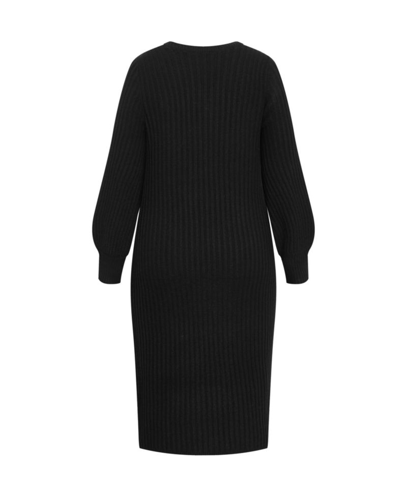 Plus Size Sarah Long Sleeve Rib Dress