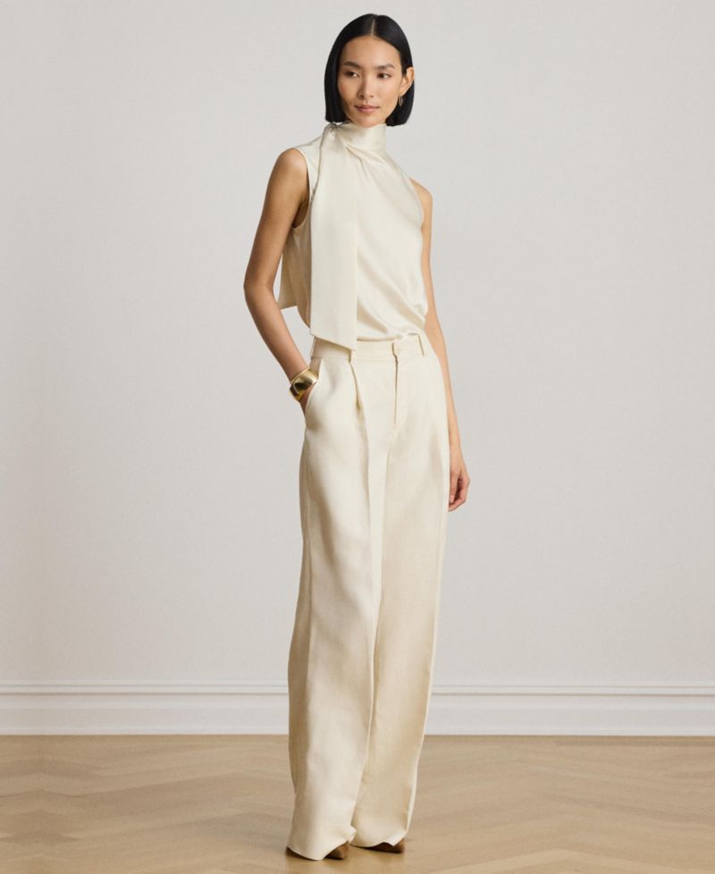 Women's Tie-Neck Sleeveless Blouse