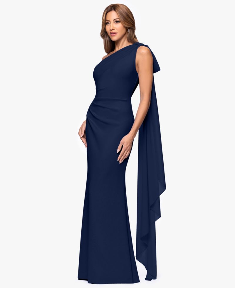 Petite One-Shoulder Ball Gown Dress