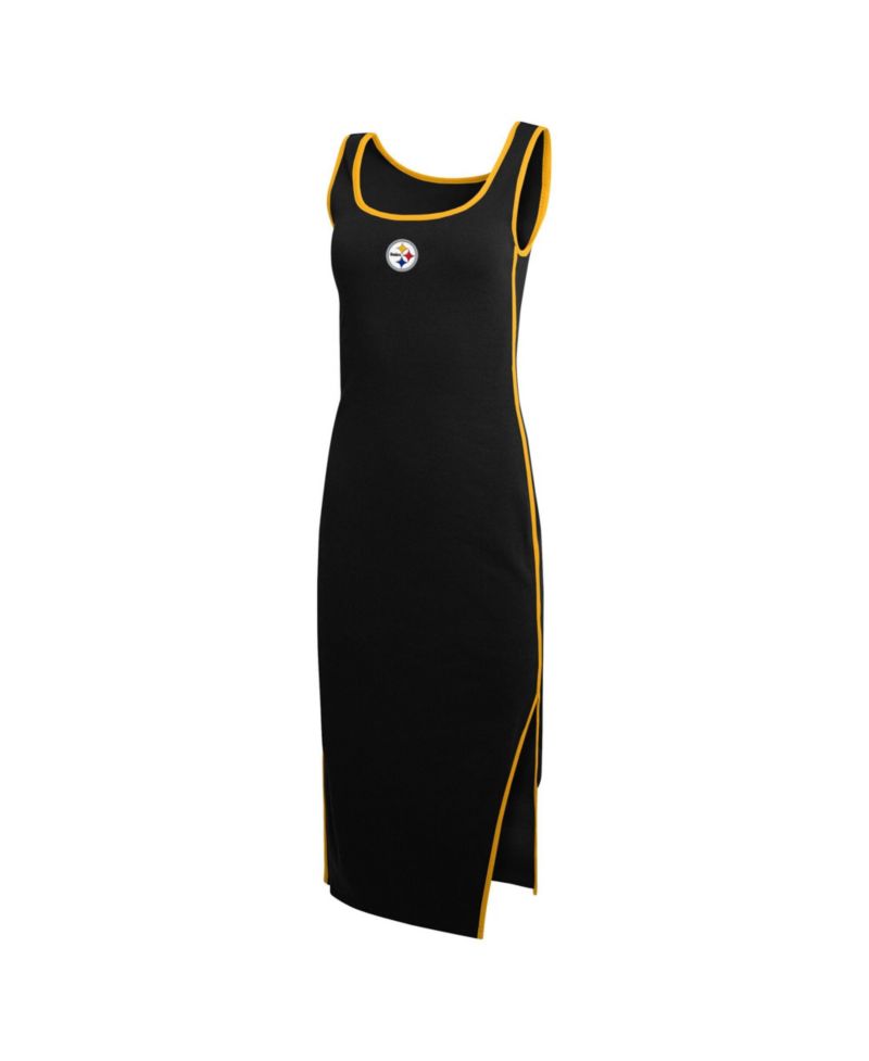 Women's Black Pittsburgh Steelers Ribbed Tank Dress