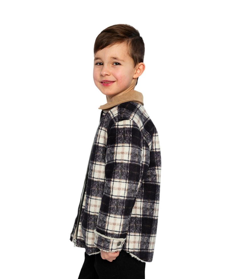 Little and Big Boy 6-12 Brushed Plaid Zipped Jacket