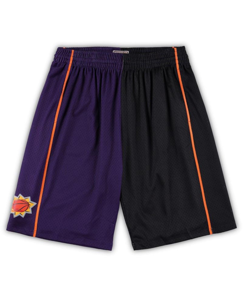 Men's Purple, Black Phoenix Suns Big and Tall Hardwood Classics Split Swingman Shorts