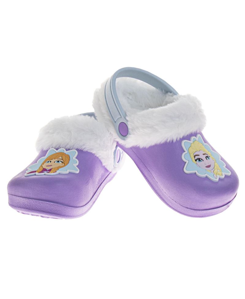 Little Girls Frozen Anna and Elsa Clogs Fuzzy, Fleece Lined, and Warm Garden Shoes