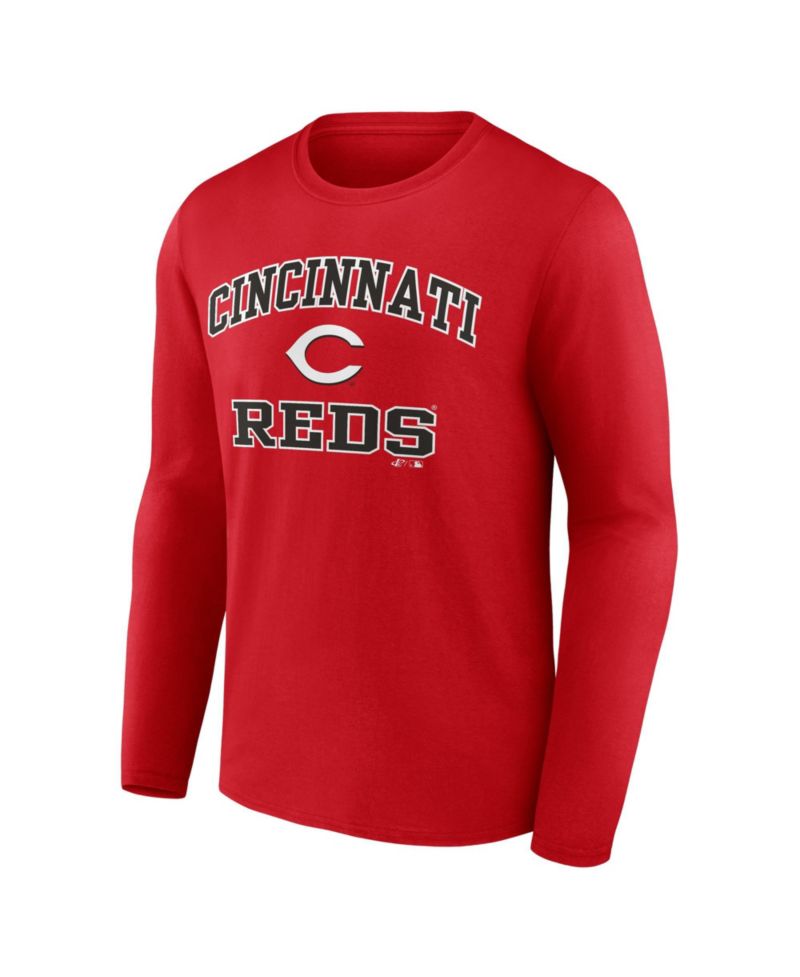 Men's Red Cincinnati Reds Heart Soul Long Sleeve T-Shirt